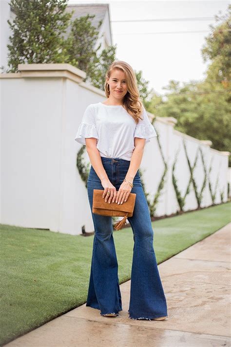 Girls in flare pants .